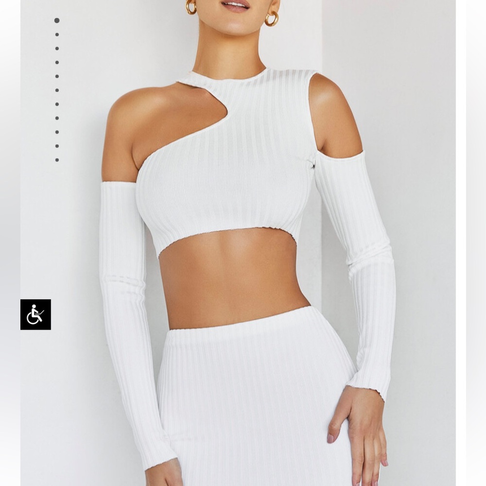 NWT Mistress Rocks White Cutout Top size small NWT